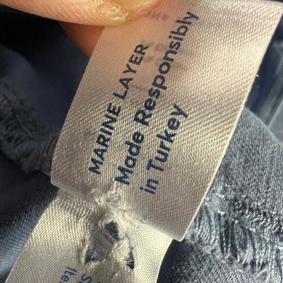 Marine Layer Pants Women's 33x27* Bridget High Rise Wide Leg Crop Blue Tag 14 - Picture 9 of 16